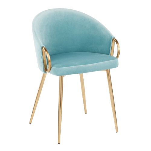 Claire Chair (Light Blue Velvet + Gold)